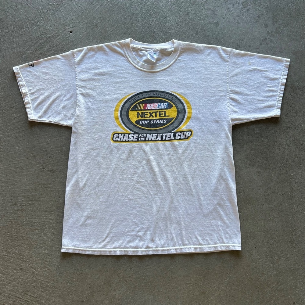 Vintage 2004 NASCAR Nextel Cup Series Shirt Size XL White Inaugural Chase Racing